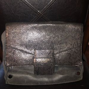 Hammitt grey leather joe-jet shadow purse
